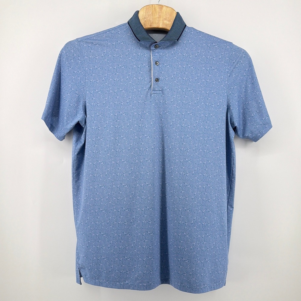 Greyson Clothiers Mens Chili Pepper Print Performance Golf Polo Shirt Blue XL